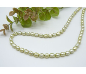 Light Lime Green Oval Baroque Nugget Pearl Necklace