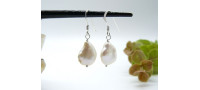 White Small Keshi Baroque Pearl Drop Earrings